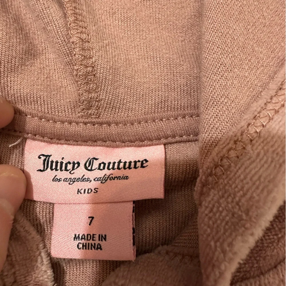 Juicy Couture Mauve Pink Velour Two Piece Front Zip Track Suit Girls Size 7